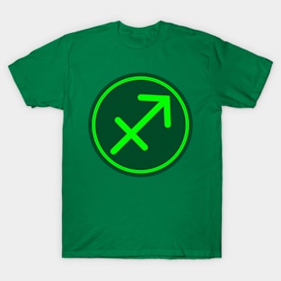 Cool Green Sagittarius Symbol T-Shirt